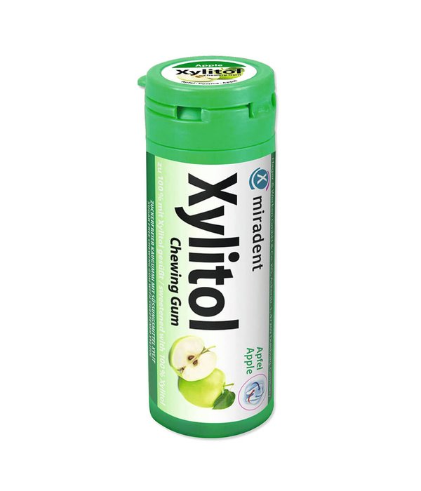 Xylitol Kids becukrė kramtomoji guma obuolių skonio, vaikams, 30 g.