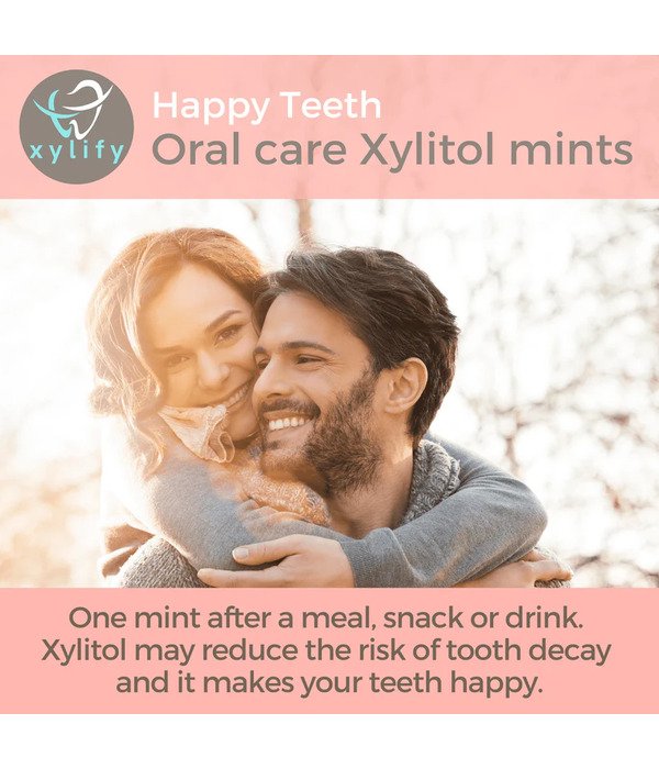 „Happy Teeth“ xylify burnos priežiūros ksilitolio pastilės 11