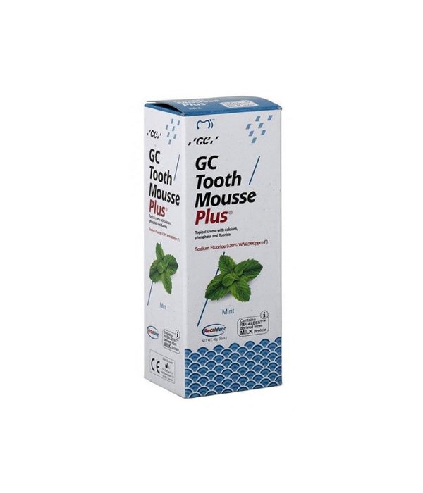 GC Tooth Mousse PLUS remineralizuojantis dantų kremas su fluoru, 40 g (įvairių skonių)