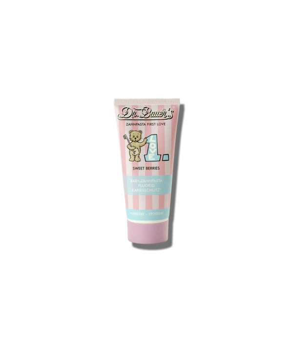 Dr.Bauer’s vaikiška dantų pasta miško uogų skonio su fluoru First Love, 50 ml.