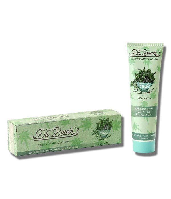 Dr.Bauer’s stiprių mėtų ir eukaliptų skonio dantų pasta Koala Kiss, 90 ml.