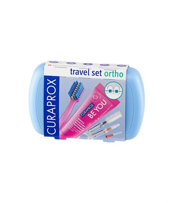 Curaprox ORTHO kelioninis rinkinys breketams, mėlynas
