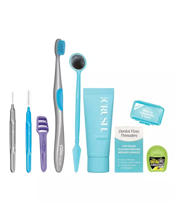Piksters ,,Ortho Care Kit" rinkinys nešiojantiems breketus, mėlynos spalvos