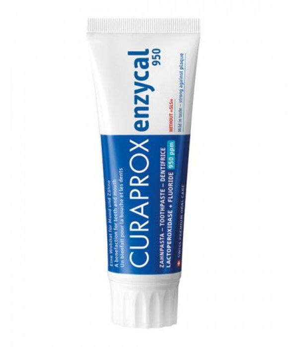 Curaprox Enzycal 950 dantų pasta su fluoru, 75 ml.
