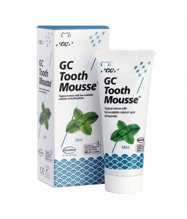 GC Tooth Mousse remineralizuojantis dantų kremas be fluoro (įvairių skonių), 40 g. 