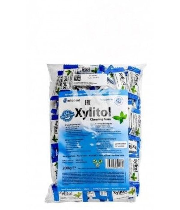 Xylitol becukrė guma su ksilitoliu mėtų skonio 2x100 vnt.